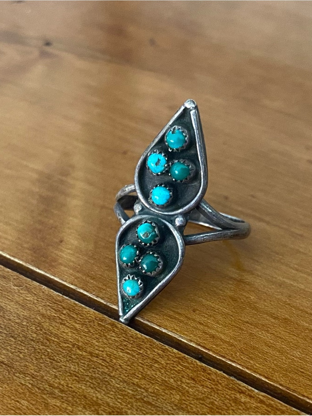 Vintage Native American Sterling Silver Turquoise Ring size 6